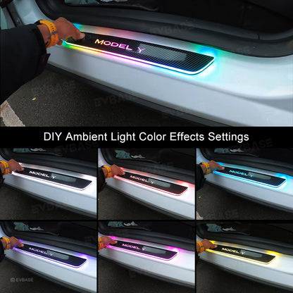 Illuminated Door Sill Covers for Tesla Model 3