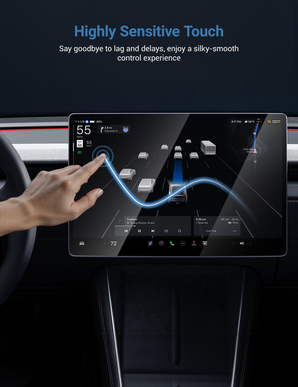 Front & Rear Screen Protectors for Tesla Model 3 & Model Y