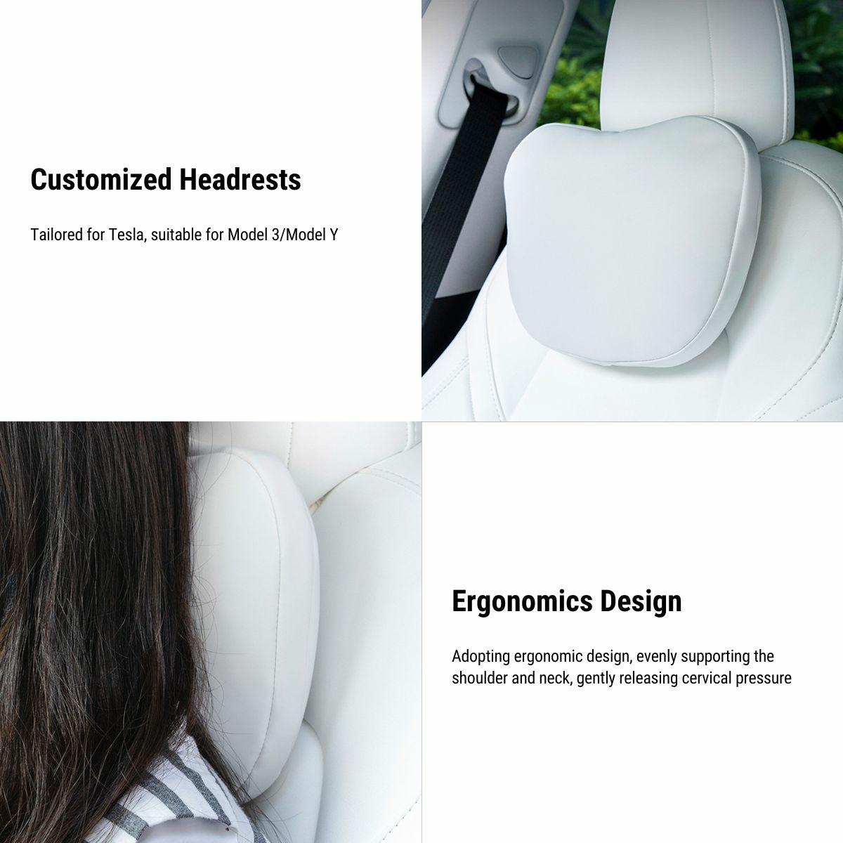 Adjustable Seat Headrest Cushions for Tesla Model 3 & Model Y