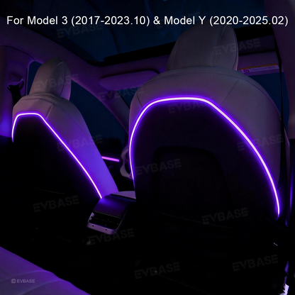 64-Color Seat-Back Ambient Light Set for Tesla Model 3 & Model Y