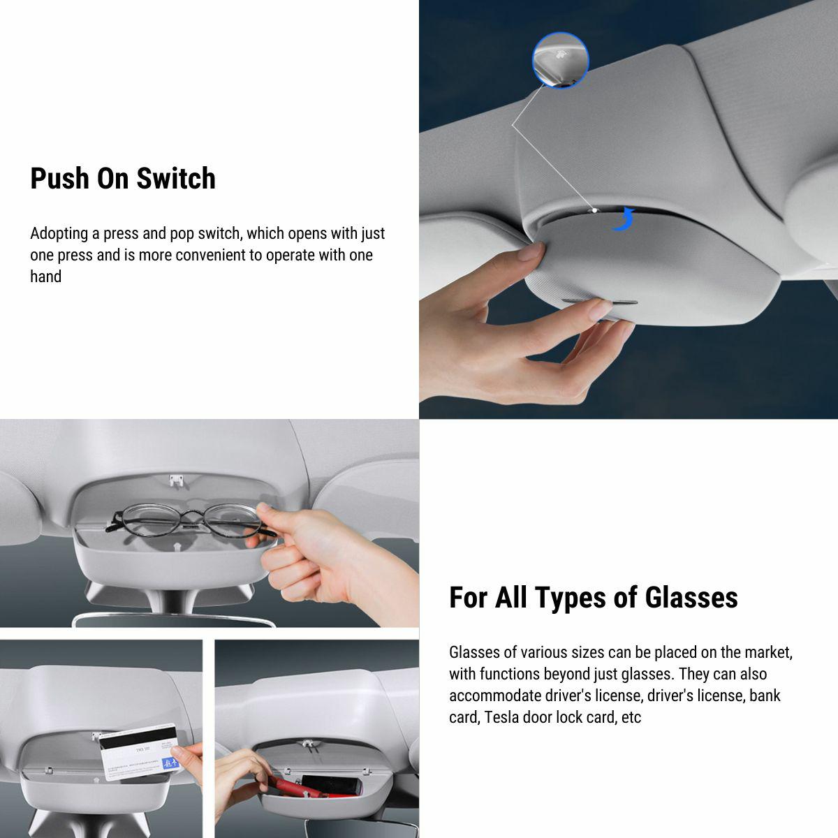 Overhead Sunglasses Holder for Tesla Model Y