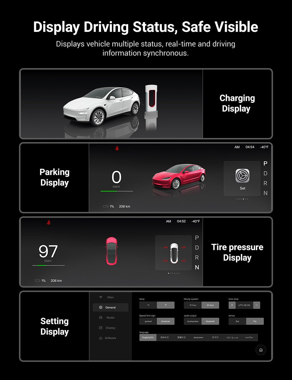 F9 Pro 9-Inch Dashboard Display for Tesla Model 3 & Model Y