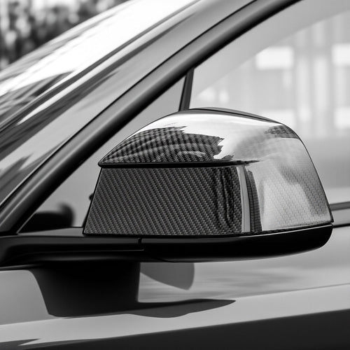 Carbon-Fiber-Style Side Mirror Covers for Tesla Model Y
