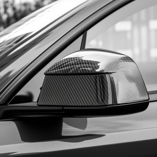 Carbon-Fiber-Style Side Mirror Covers for Tesla Model Y