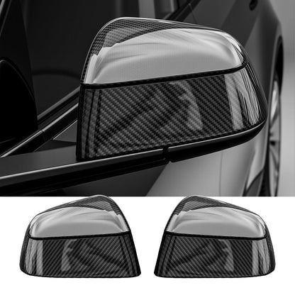 Carbon-Fiber-Style Side Mirror Covers for Tesla Model Y
