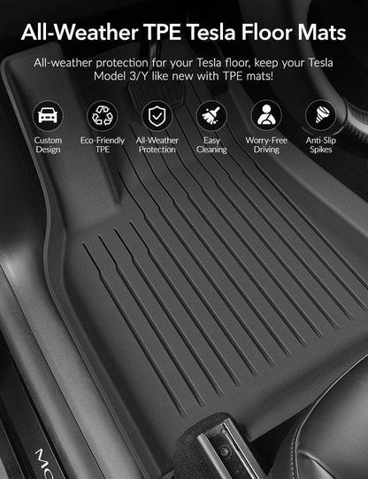 TPE All-Weather Floor Mats for Tesla Model 3 & Model Y